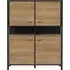 High Rock 4-Door Storage Cabinet - Black, Oak