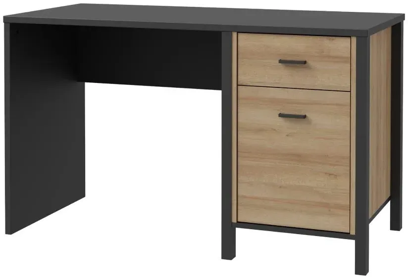 High Rock Desk with Storage - Black, Oak