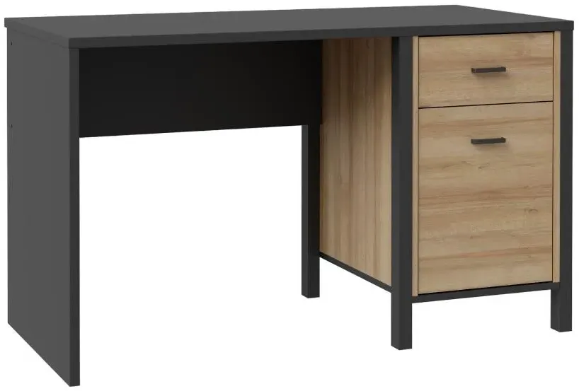 High Rock Desk with Storage - Black, Oak