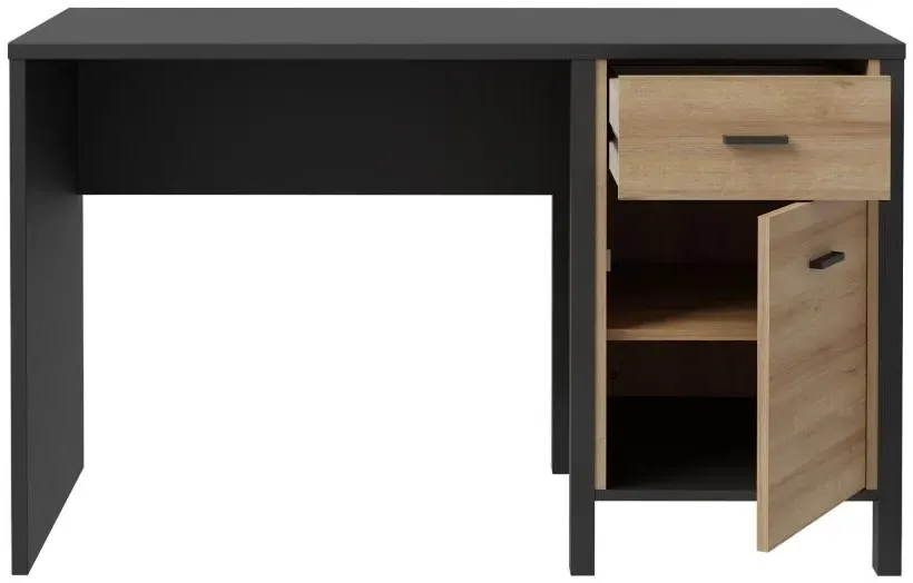 High Rock Desk with Storage - Black, Oak