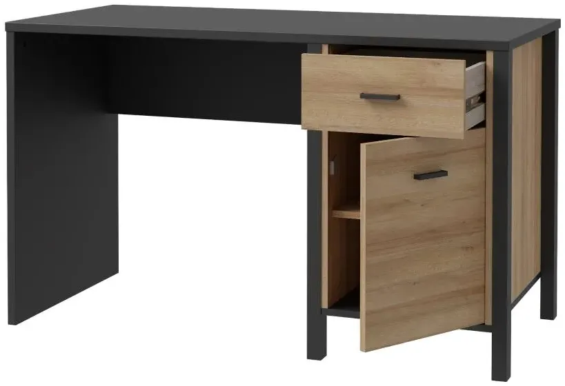 High Rock Desk with Storage - Black, Oak