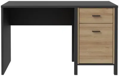High Rock Desk with Storage - Black, Oak