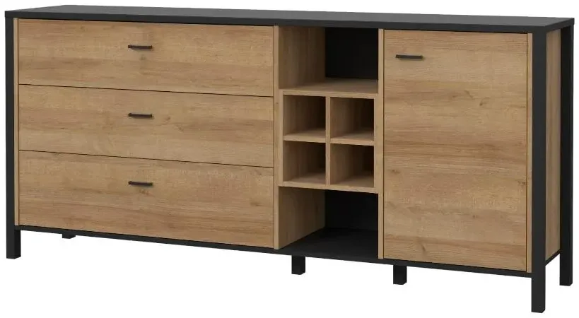 High Rock Extra Large Sideboard - Black, Oak