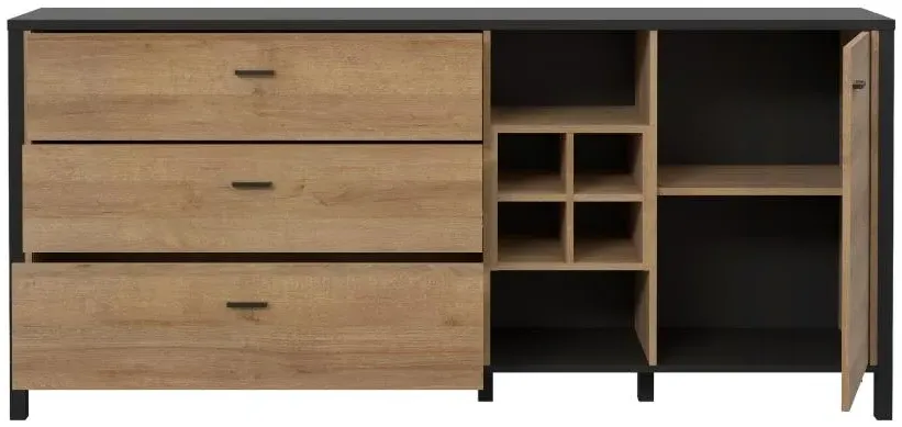 High Rock Extra Large Sideboard - Black, Oak