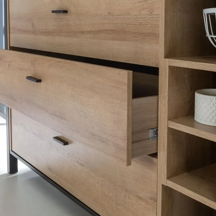 High Rock Extra Large Sideboard - Black, Oak