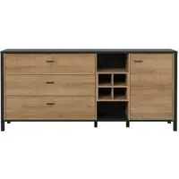 High Rock Extra Large Sideboard - Black, Oak