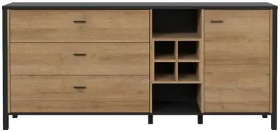 High Rock Extra Large Sideboard - Black, Oak