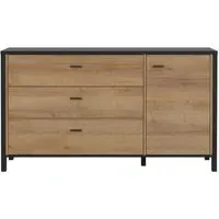 High Rock Medium Sideboard with Storage - Black, Oak