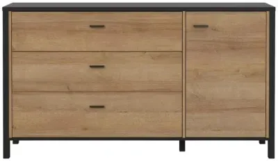 High Rock Medium Sideboard with Storage - Black, Oak