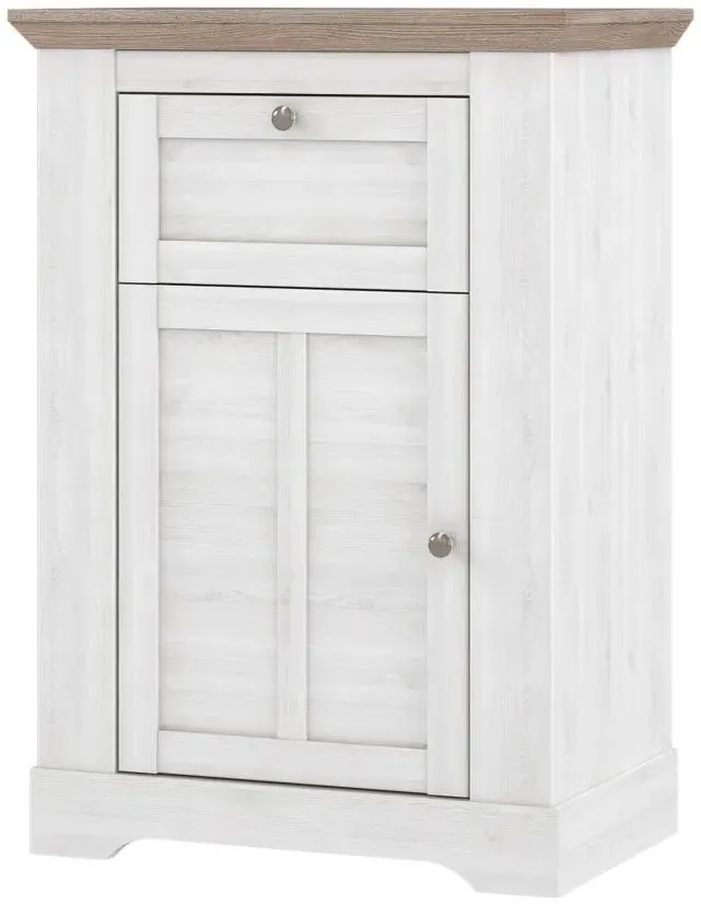 Illopa 1 Door 1 Drawer Cabinet - Oak Nelson, Snowy Oak