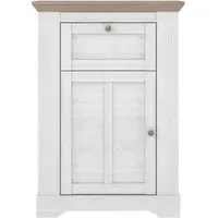 Illopa 1 Door 1 Drawer Cabinet - Oak Nelson, Snowy Oak