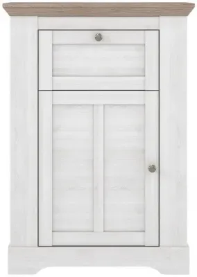 Illopa 1 Door 1 Drawer Cabinet - Oak Nelson, Snowy Oak