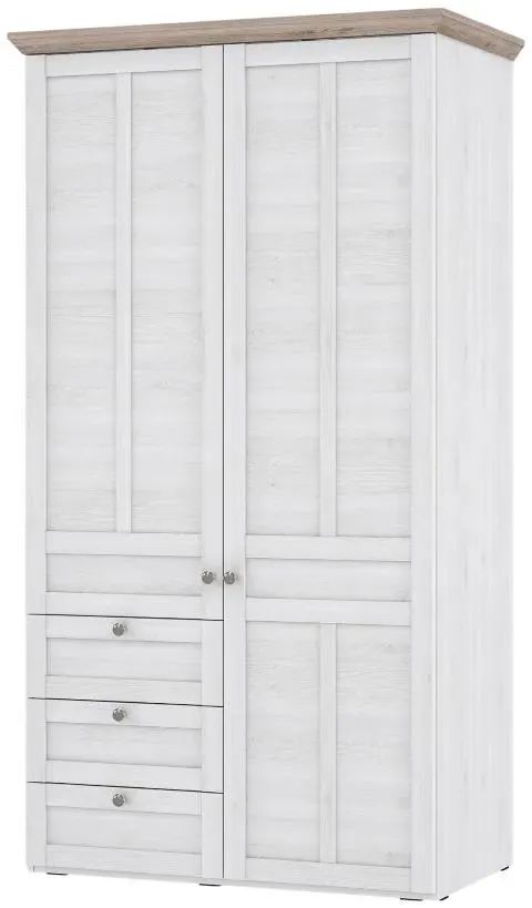 Illopa 2 Door 3 Drawer Double Wardrobe - White, Oak
