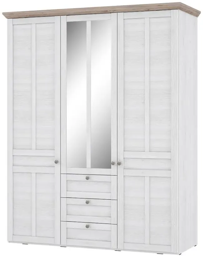 Illopa 3 Door Combi Wardrobe - White, Oak
