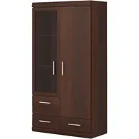 Imperial 2 Door Glazed Display Cabinet - Dark Mahogany