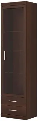 Imperial Narrow Glazed Cabinet - Dark Mahogany
