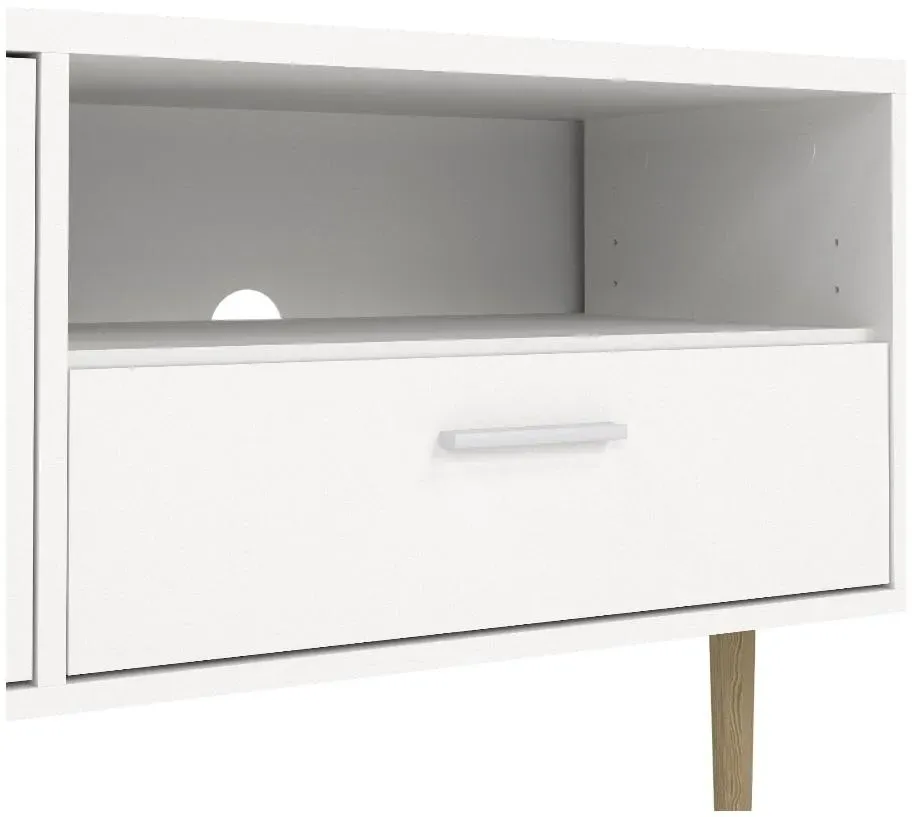 Large TV Unit with Storage - White