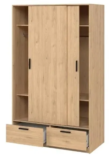 Line 2 Door 2 Drawer Sliding Wardrobe - Oak