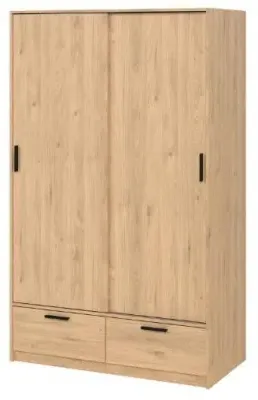 Line 2 Door 2 Drawer Sliding Wardrobe - Oak