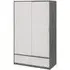 Line 2 Door 2 Drawer Sliding Wardrobe - White, Concrete