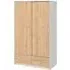 Line 2 Door 2 Drawer Sliding Wardrobe - White, Oak