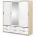 Line 3 Door Combi Wardrobe with Drawers - Oak, White