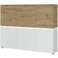 Luci 6 Door Cabinet - White, Oak