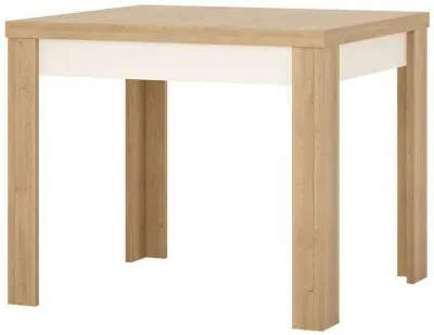 Lyon 2-6 Seater Extending Dining Table - Oak, White Gloss