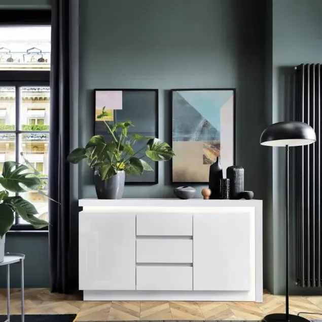 Lyon 2 Door Sideboard with LED Light - White