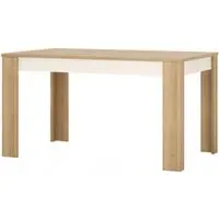 Lyon 4-6 Seater Extending Dining Table - Oak, White Gloss
