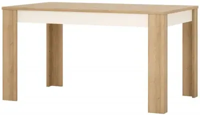 Lyon 4-6 Seater Extending Dining Table - Oak, White Gloss image