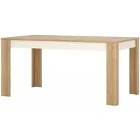 Lyon 6-8 Seater Extending Dining Table - Oak, White Gloss