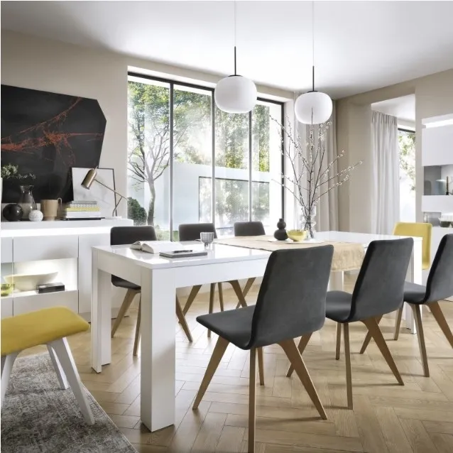 Lyon 6-8 Seater Extending Dining Table - White Gloss