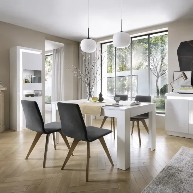 Lyon Narrow Display Cabinet LHD with LED - White