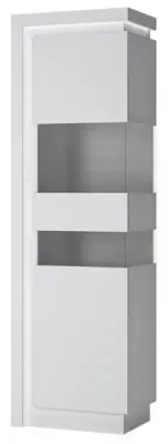 Lyon Narrow Display Cabinet LHD with LED - White image