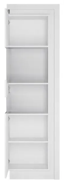 Lyon Narrow Display Cabinet RHD with LED - White