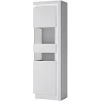 Lyon Narrow Display Cabinet RHD with LED - White