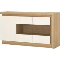 Lyon Oak Effect 3-Door Glazed Sideboard - Riviera Oak