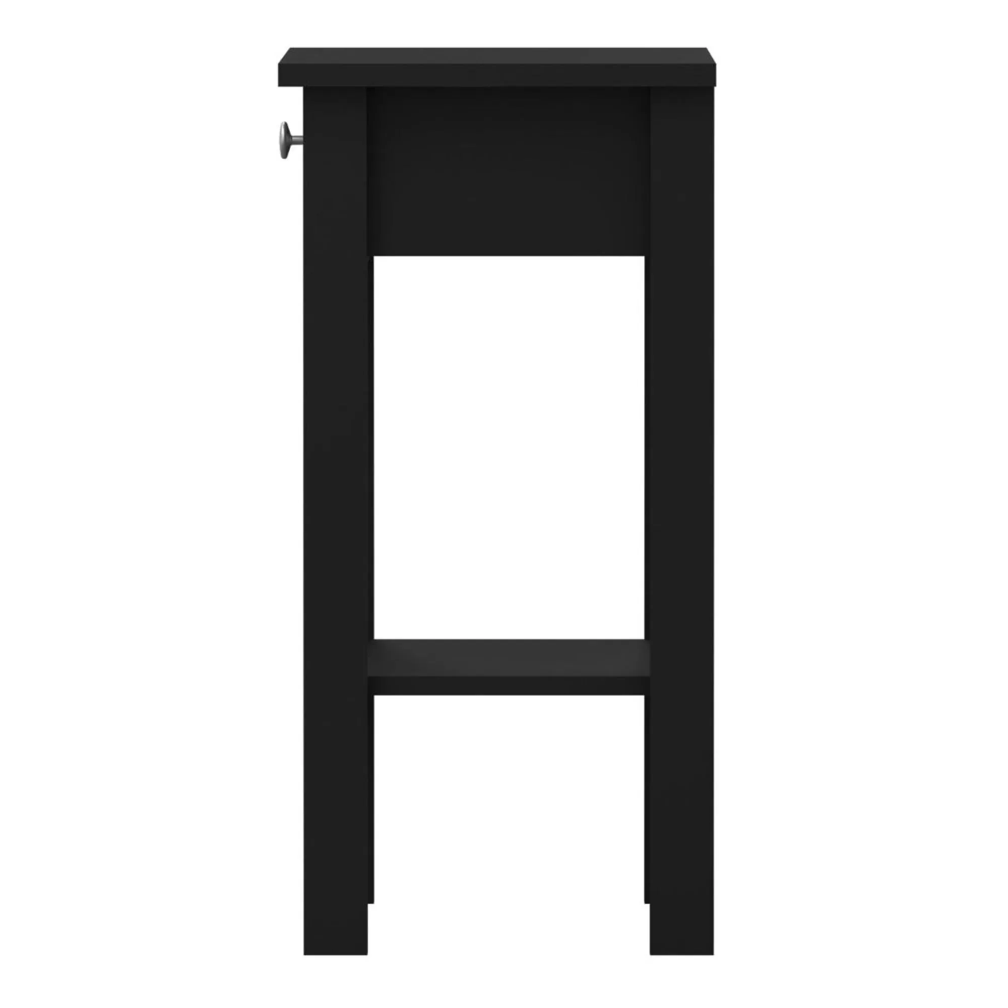 Madrid 1 Drawer Bedside Table - Matt Black