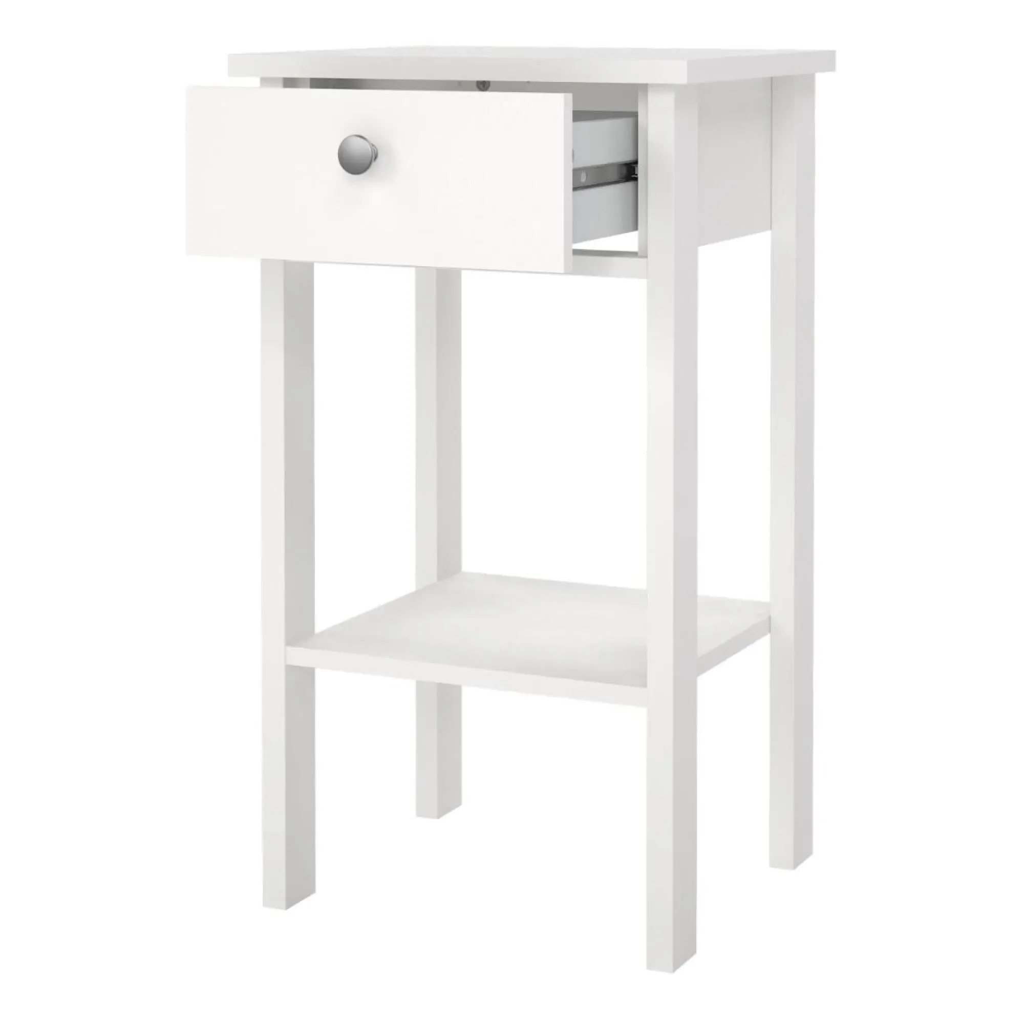 Madrid 1 Drawer Bedside Table - White