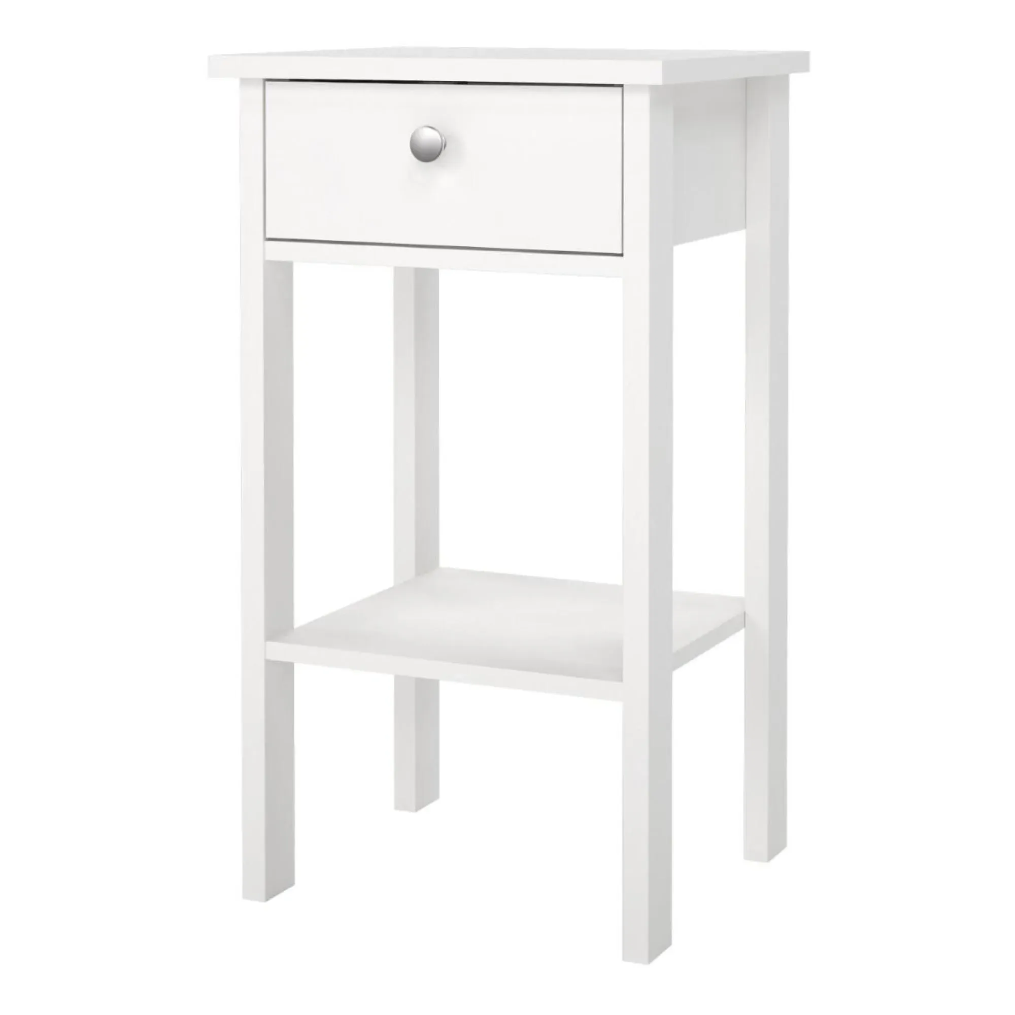 Madrid 1 Drawer Bedside Table - White