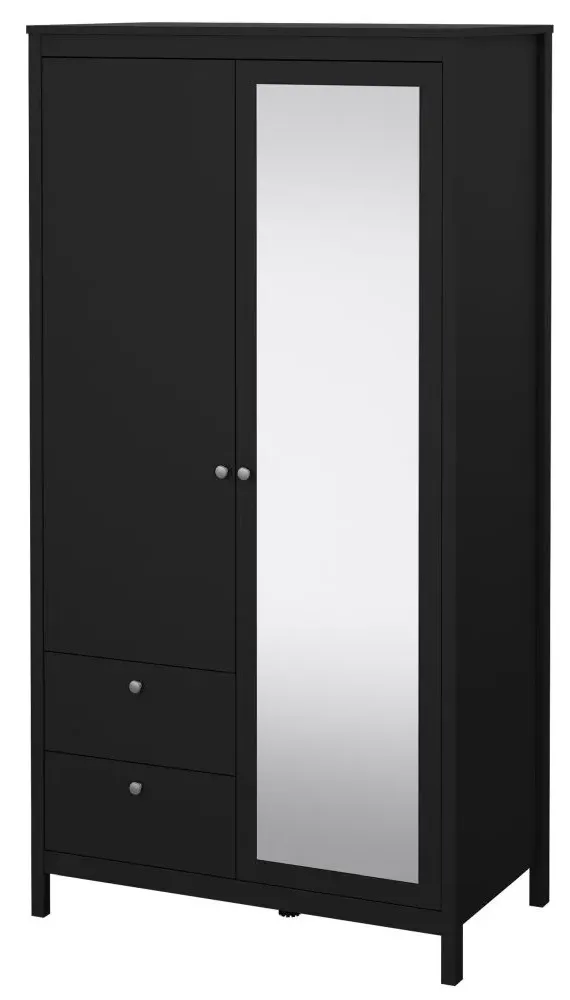 Madrid 2 Door Combi Wardrobe - Black
