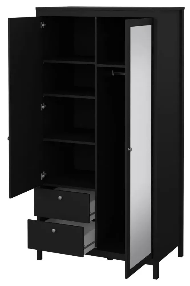 Madrid 2 Door Combi Wardrobe - Black