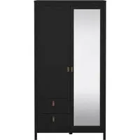 Madrid 2 Door Combi Wardrobe - Black