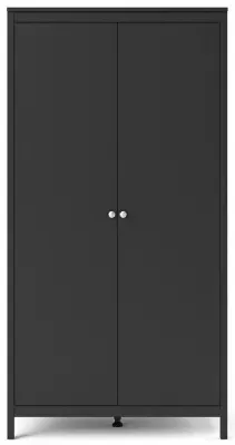 Madrid 2 Door Wardrobe - Matt Black