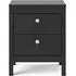 Madrid 2 Drawer Bedside Cabinet - Black
