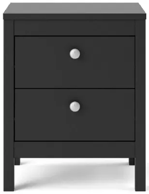 Madrid 2 Drawer Bedside Cabinet - Black image