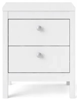 Madrid 2 Drawer Bedside Cabinet - White image