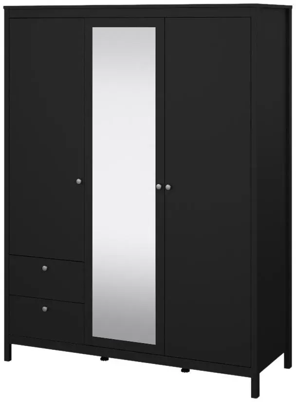 Madrid 3 Door Combi Wardrobe - Black