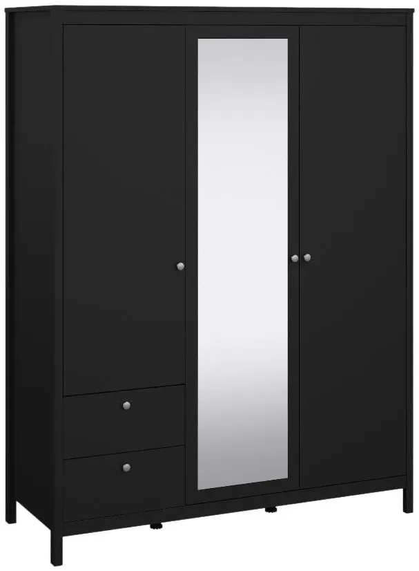Madrid 3 Door Combi Wardrobe - Black